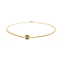 Women's Minimalist Imitation Pearl Pendent on Gold Plated Chain Necklace